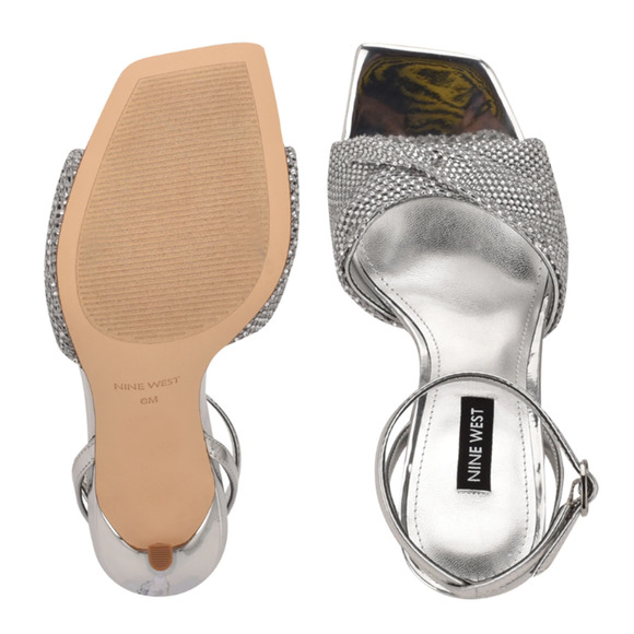 Nine West Twinkle High Heel Drag Dancer Burlesque | Sliver Grey | Women Size 6.5 - Picture 5 of 8